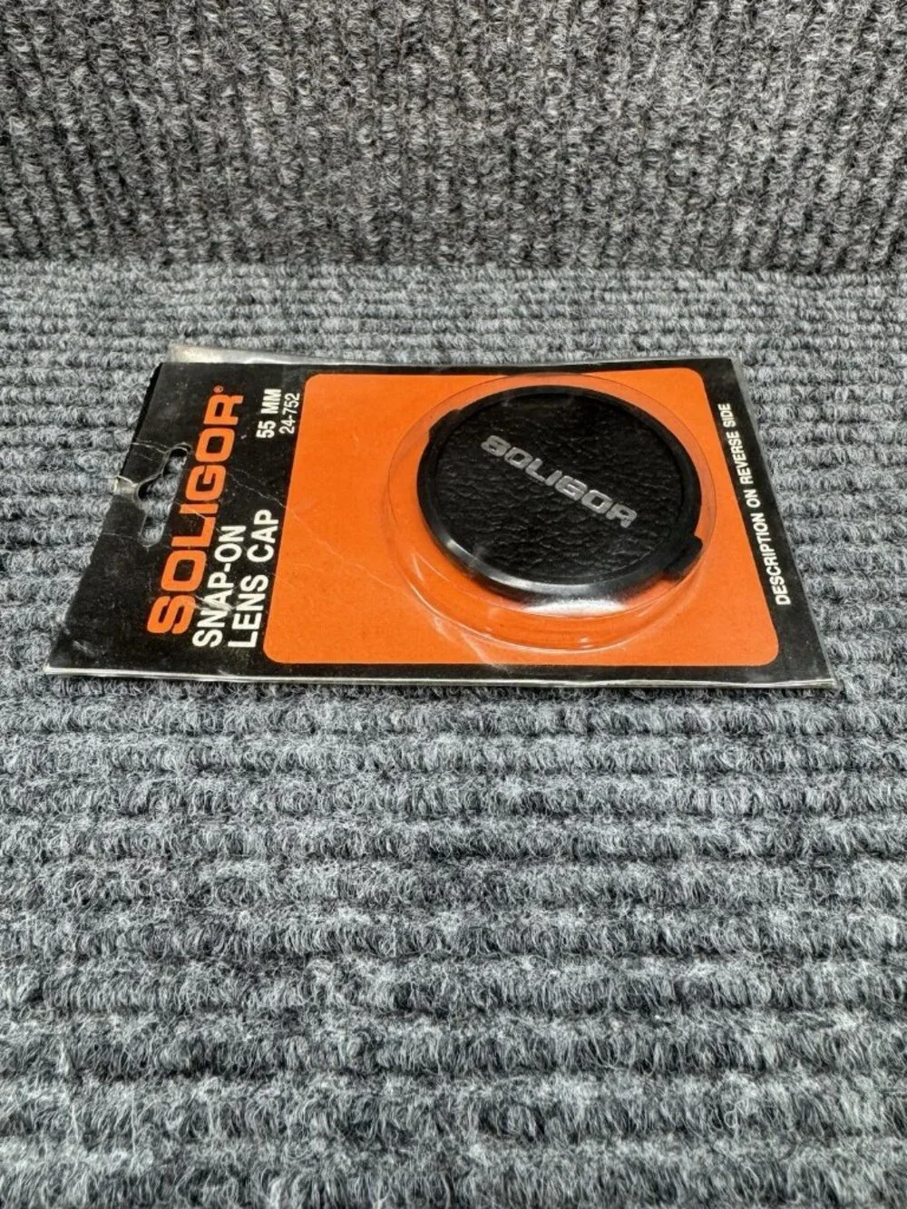 Soligor 55MM Snap-on Lens Cap Black Plastic Made In Korea Vintage New Old Stock